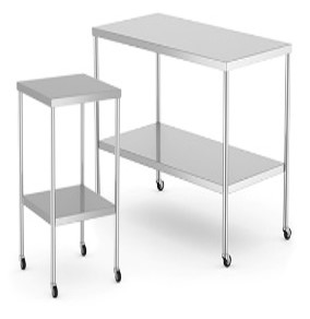Instrument Table with undershelf, 2" Casters