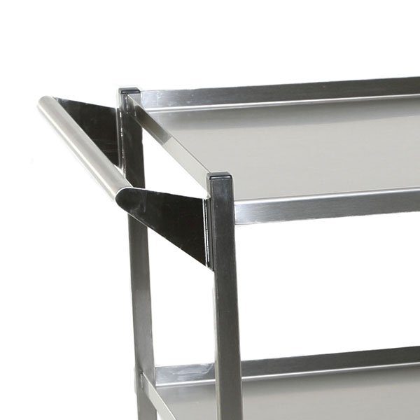 A metal shelf with two handles on each side.