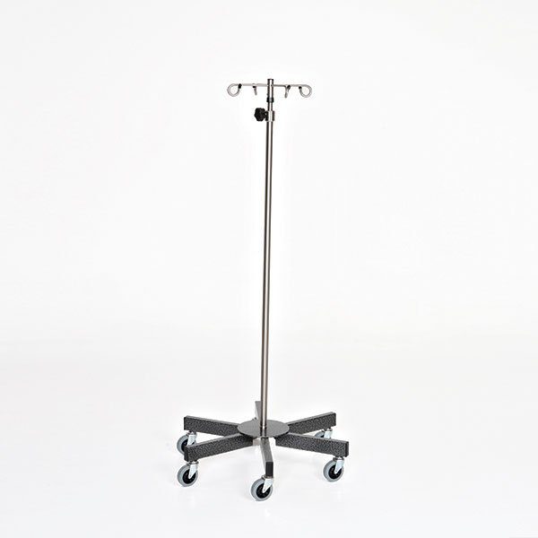 A picture of an empty hospital bed stand.