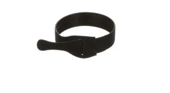 A black strap is bent to the side.
