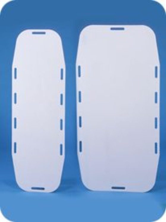 A pair of white boards on top of a blue background.
