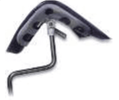 A picture of the handle bar on a bicycle.