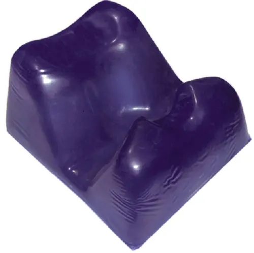 A purple plastic object sitting on top of a floor.