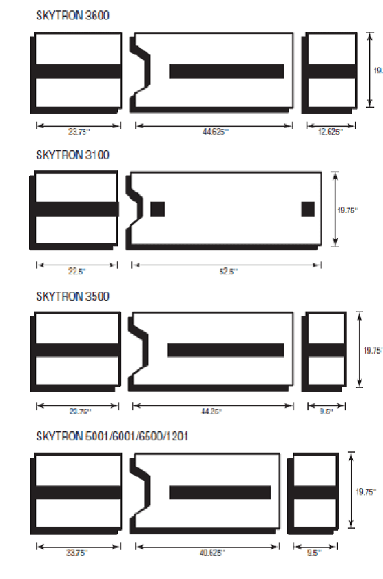A series of drawings showing different types of extruded sections.