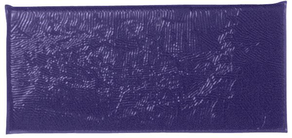 A purple wallet with some writing on it