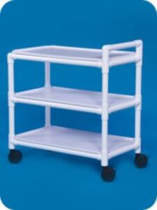 A white Multi-Purpose Open Cart with wheels on a blue background.