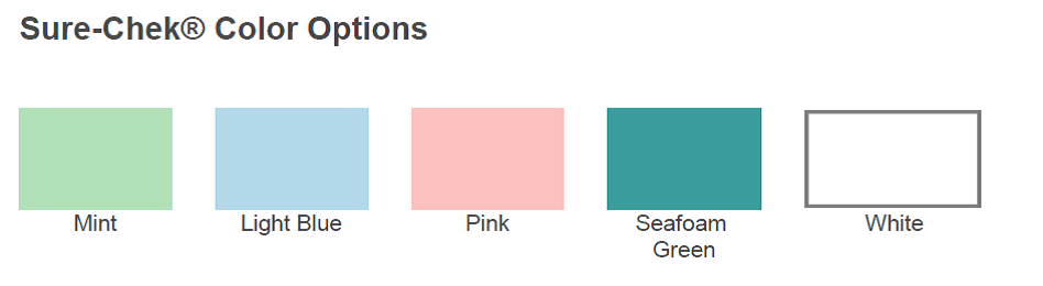 A color palette with three colors of pink, green and blue.