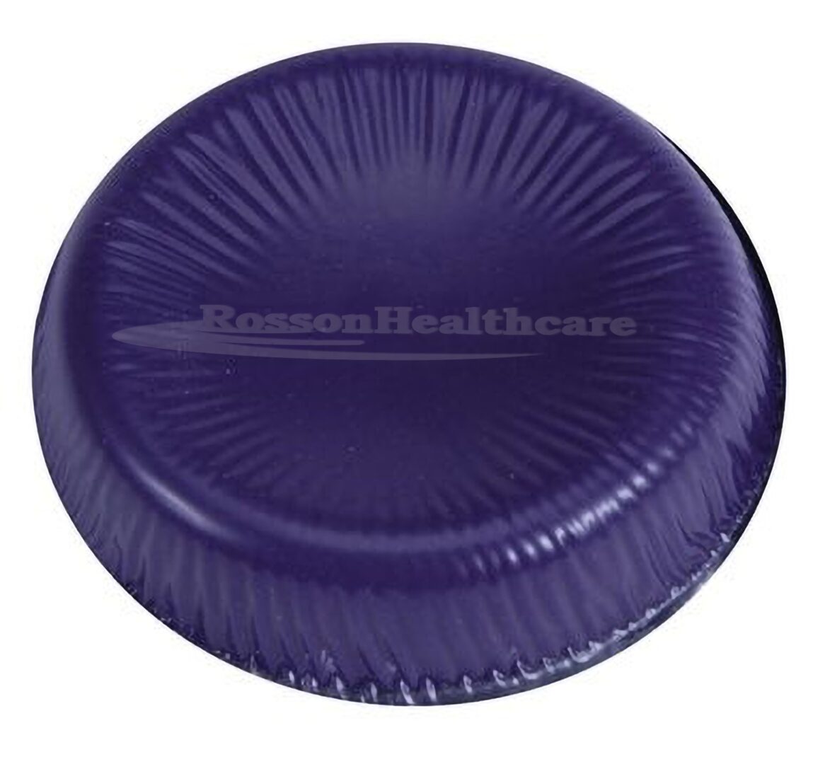 A purple plastic bowl with the words boston healthcare on it.