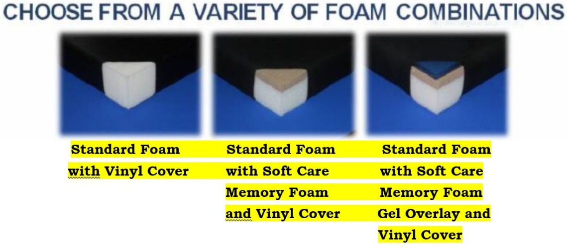Choose a variety of foam combinations.